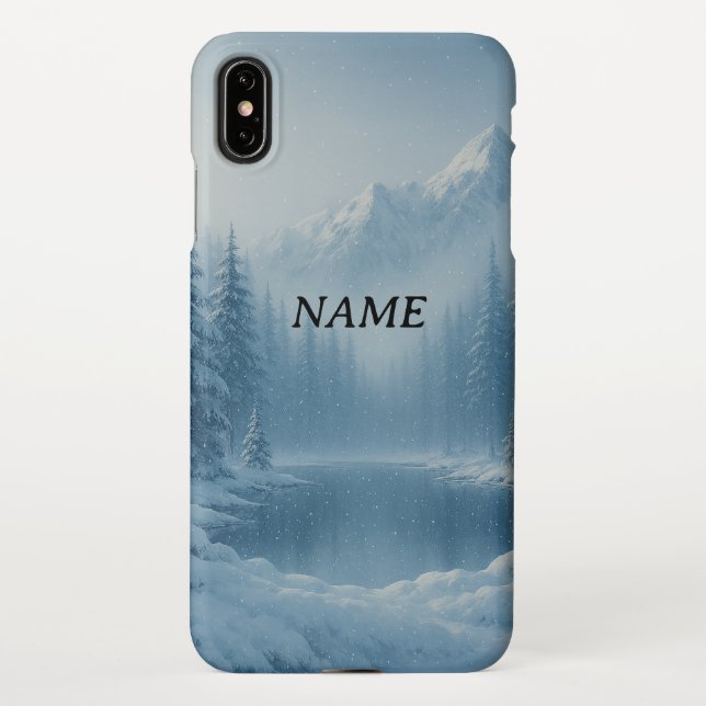 Personalised Mountain Winter Phone Cover (Back)