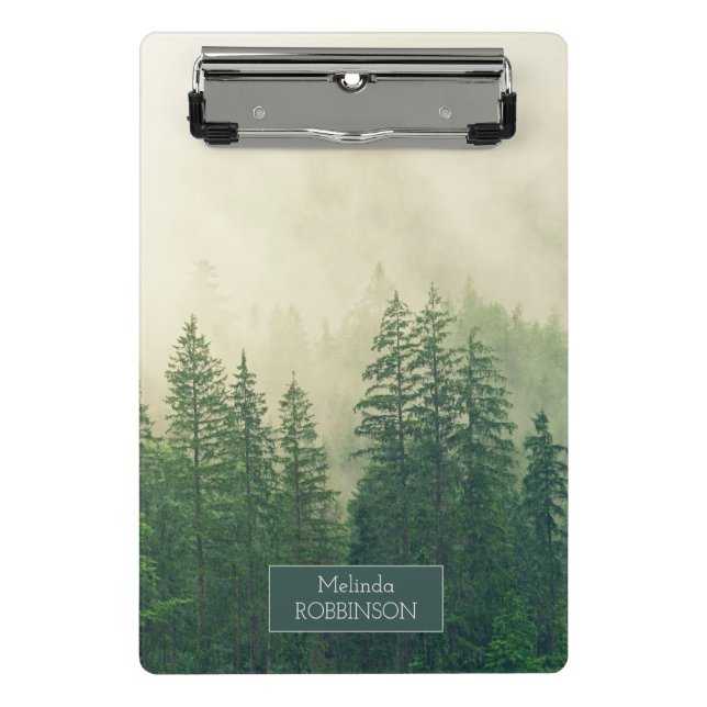 Personalised Mountains Forest Fog Mini Clipboard (Front)