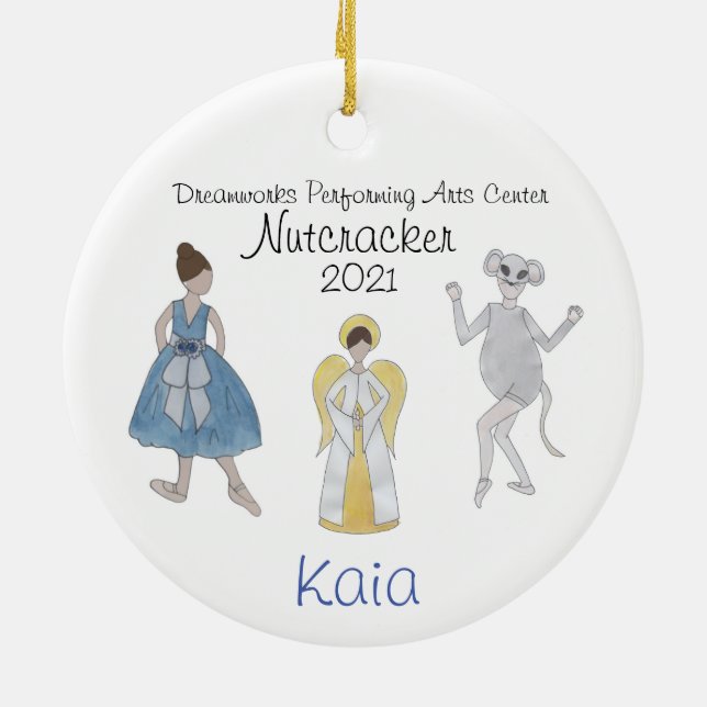 Personalised Mouse/Angel/Party Girl Ceramic Tree Decoration (Back)