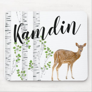 Personalised Mouse Pad Deer Doe Buck Forest Woodla