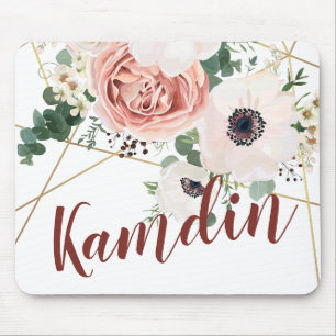 Personalised Mouse Pad Geometric Garden Rose Anemo