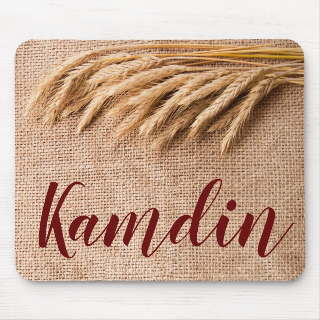 Personalised Mouse Pad Wheat on Burlap Sack Countr (Front)