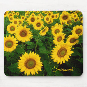 Personalised Mouse Pad with Sunflowers