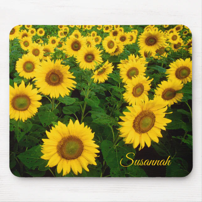 Personalised Mouse Pad with Sunflowers | Zazzle