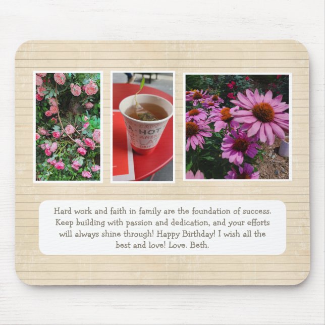 Personalised Mousepad with Photos and Message (Front)