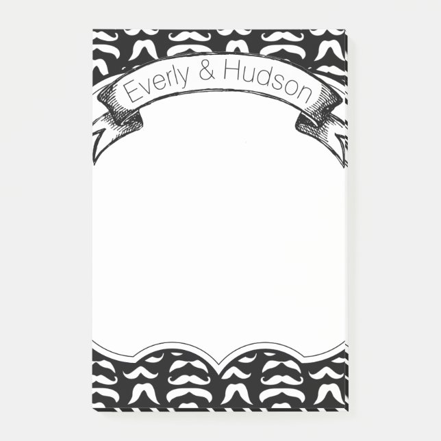 Personalised Moustache Hipster Post-it® Notes (Front)