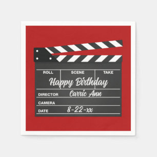 Personalised Movie Clapboard Paper Party Napkins