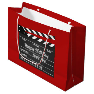 Personalised Movie Clapboard Red Large Gift Bag