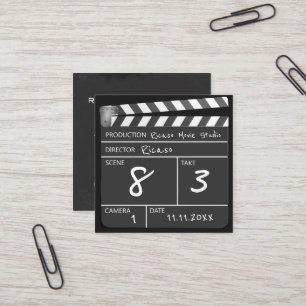 Personalised Movie Clapperboard Square Business Card