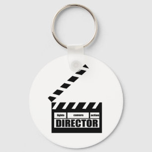 Personalised Movie Director Clapboard Gift Key Ring