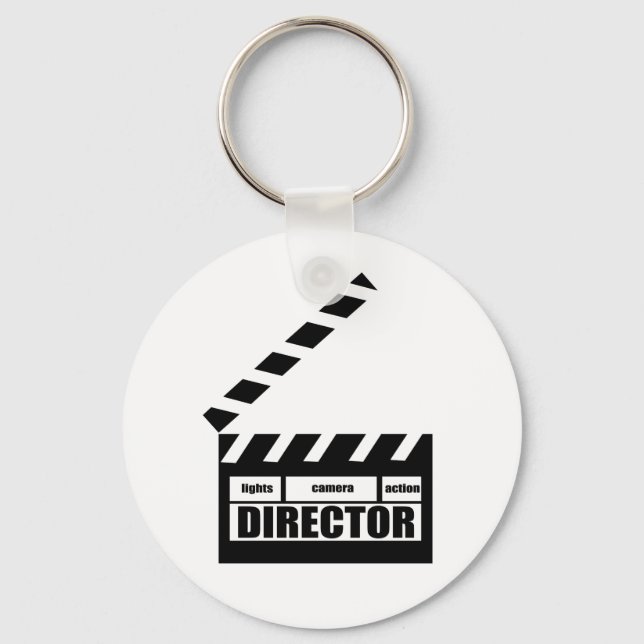 Personalised Movie Director Clapboard Gift Key Ring (Front)