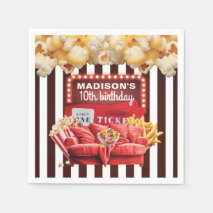 Personalised Movie Night Cinema Birthday Napkin