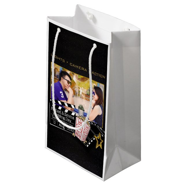 Personalised Movie Star Frame Custom Photo Cinema Small Gift Bag (Front Angled)