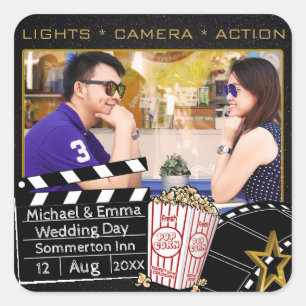 Personalised Movie Star Frame Square Sticker