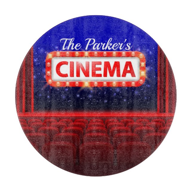 Personalised Movie Theatre Cinema Family Room  Cutting Board (Front)
