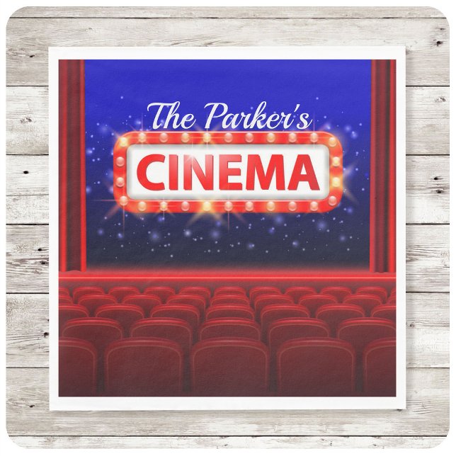 Personalised Movie Theatre Cinema Family Room  Napkin (Creator Uploaded)