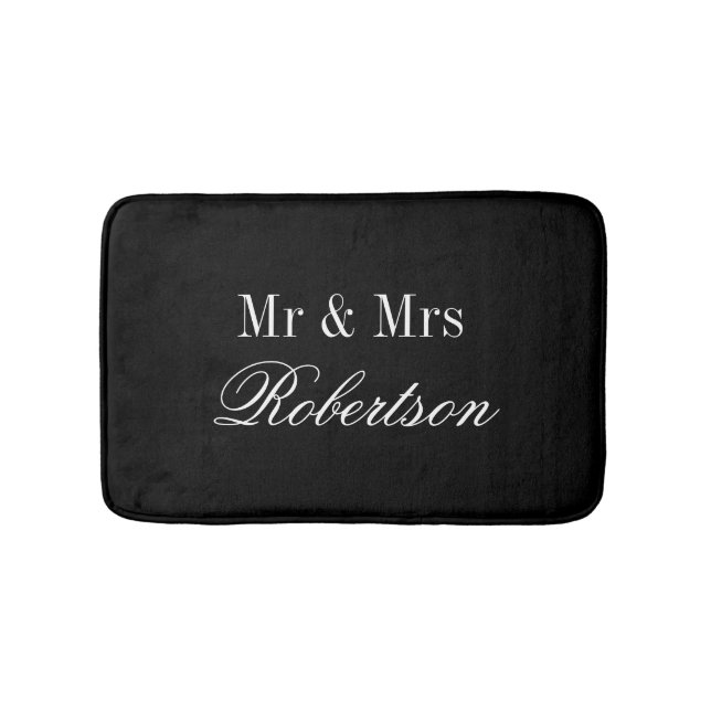 Personalised Mr and Mrs bath mat for newly weds (Front)
