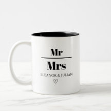 Personalised Mr and Mrs Mug Custom Couple Name Wed