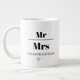 Personalised Mr and Mrs Mug Custom Couple Name Wed