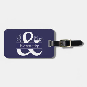 Personalised Mr and Mrs Newly Weds Monogram Luggage Tag