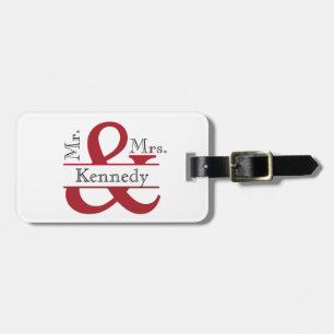 Personalised Mr and Mrs Newly Weds Monogram Luggage Tag