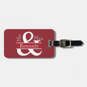 Personalised Mr and Mrs Newly Weds Monogram Luggage Tag