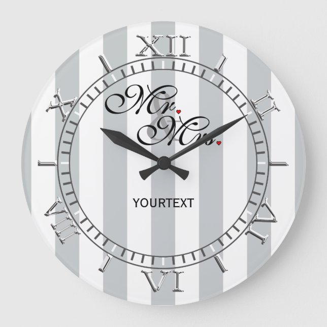 Personalised Mr. and Mrs. on a Large Clock (Front)
