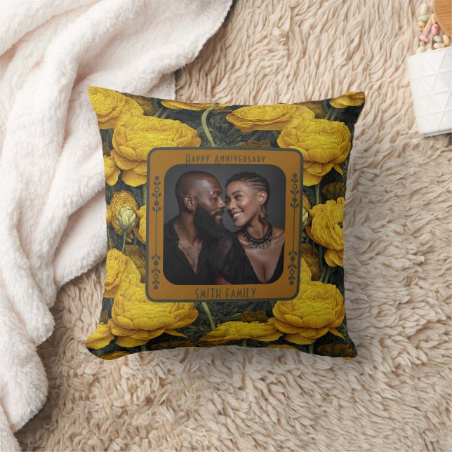Personalised Mr And Mrs Photo Throw Pillow  (Blanket)