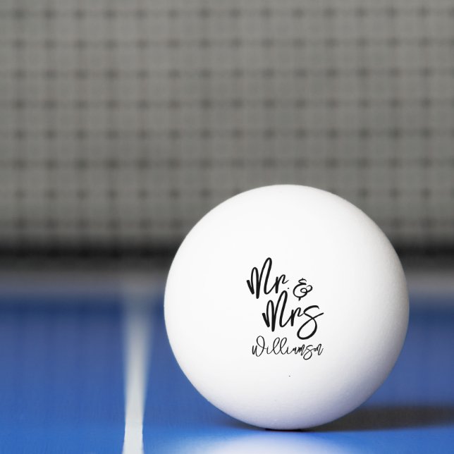 Personalised Mr. and Mrs.  Ping Pong Ball (Net)