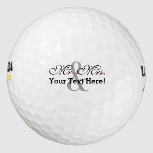 Personalised Mr. and Mrs. Plus Customisable Colour Golf Balls