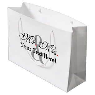 Personalised Mr. and Mrs. Plus Customisable Colour Large Gift Bag