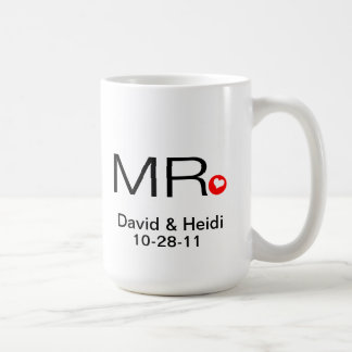 Personalised Mr and Mrs Wedding Mug
