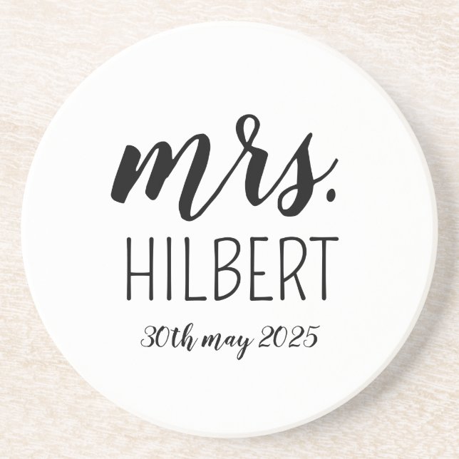 Personalised Mr and Mrs weeding party– Custom Wedd Coaster (Front)