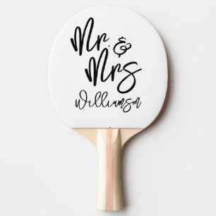 Personalised Mr. and Mrs. White  Ping Pong Paddle