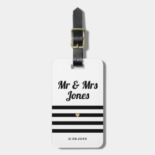 Personalised Mr and Mrs White Wedding Newlywed Luggage Tag