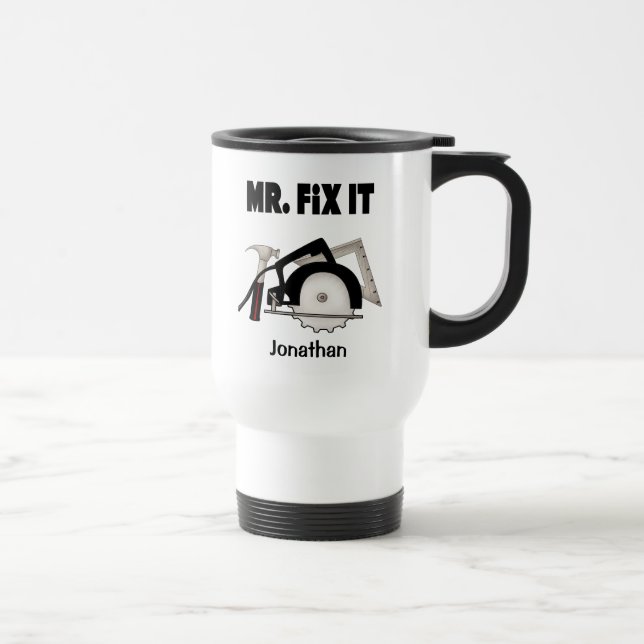 Personalised Mr Fix It Travel Mug (Right)