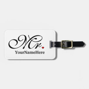Personalised Mr. Husband Groom His Her Newly Weds Luggage Tag