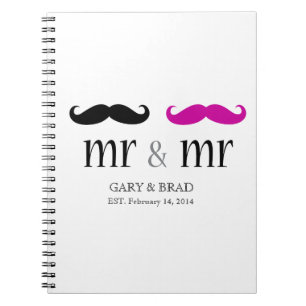 Personalised Mr. & Mr. Moustache Journal