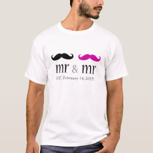 Personalised Mr. & Mr. Moustache T-Shirt
