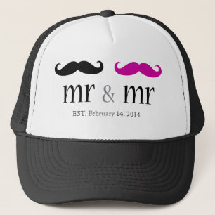 Personalised Mr & Mr Moustache Trucker Hat