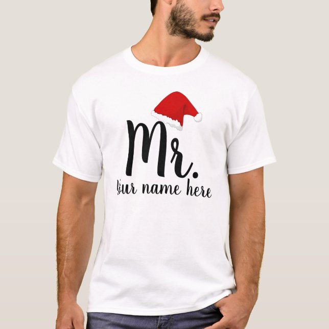 Personalised Mr.& Mrs. Santa Couple T-Shirt (Front)