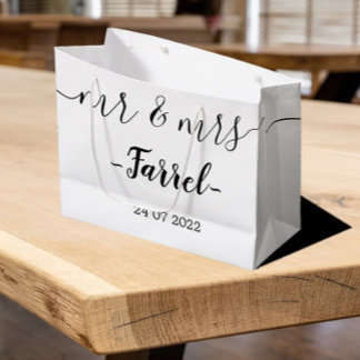 Personalised Mr & Mrs Wedding Day Large Gift Bag