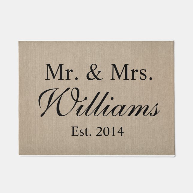 Personalised Mr. & Mrs. Wedding Doormat (Front)