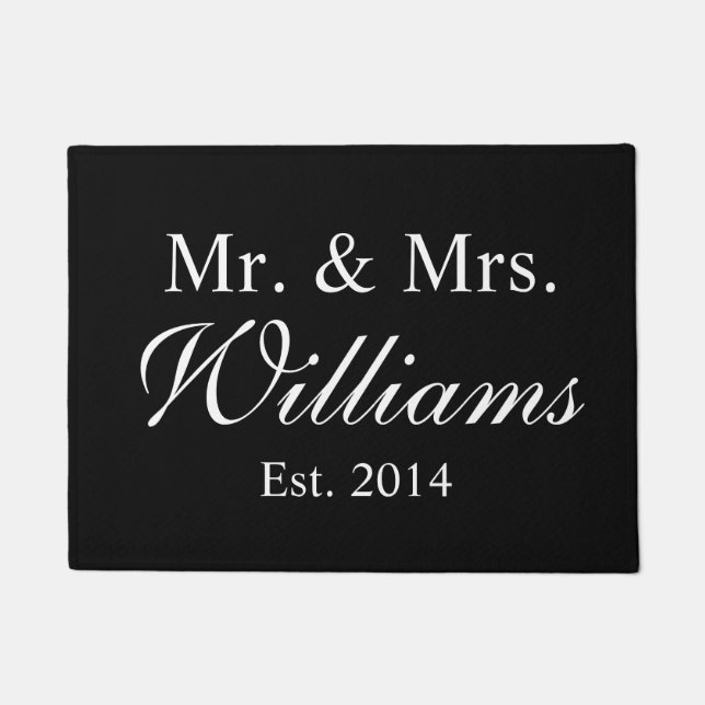 Personalised Mr. & Mrs. Wedding Doormat (Front)