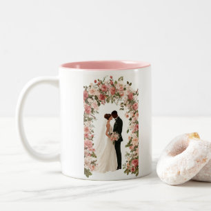Personalised Mr & Mrs Wedding Mug - Custom Floral 
