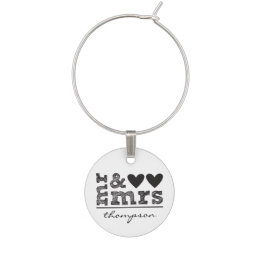 Personalised Mr & Mrs Wine Charm