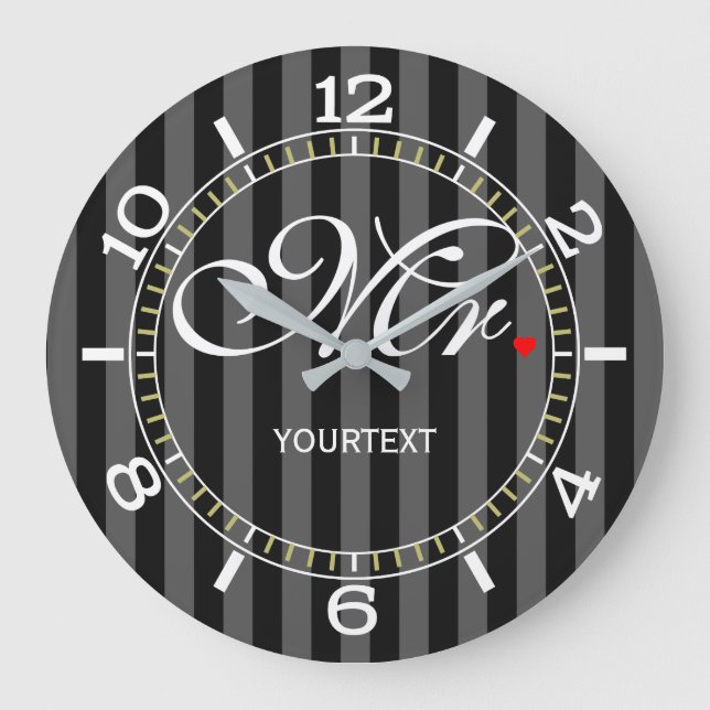 Personalised Mr. on a Large Clock (Front)
