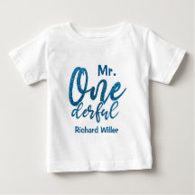 Personalised Mr Onederful Baby Boy T-Shirt