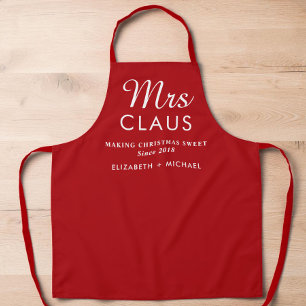 Personalised Mrs Claus Christmas Baking Apron