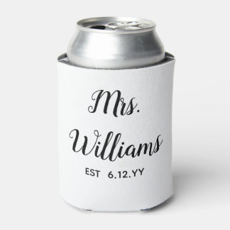 Personalised Mrs Est Your Date Bride Gift Custom  Can Cooler